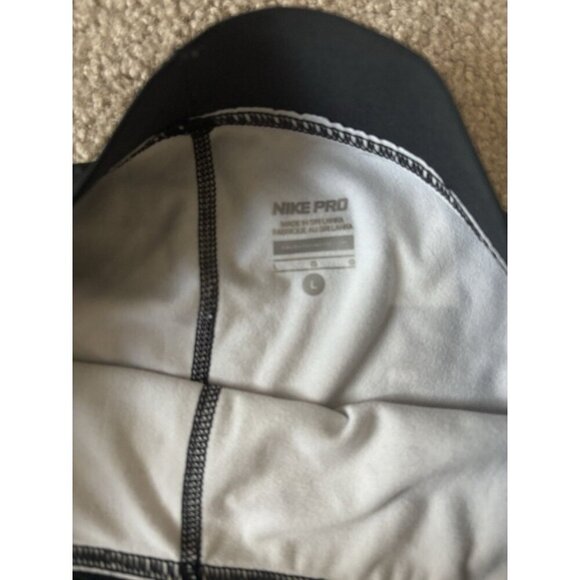 Nike Pro Womens Black Grey Leggings Compression Dri Fit Geometric Size Large - Picture 4 of 4